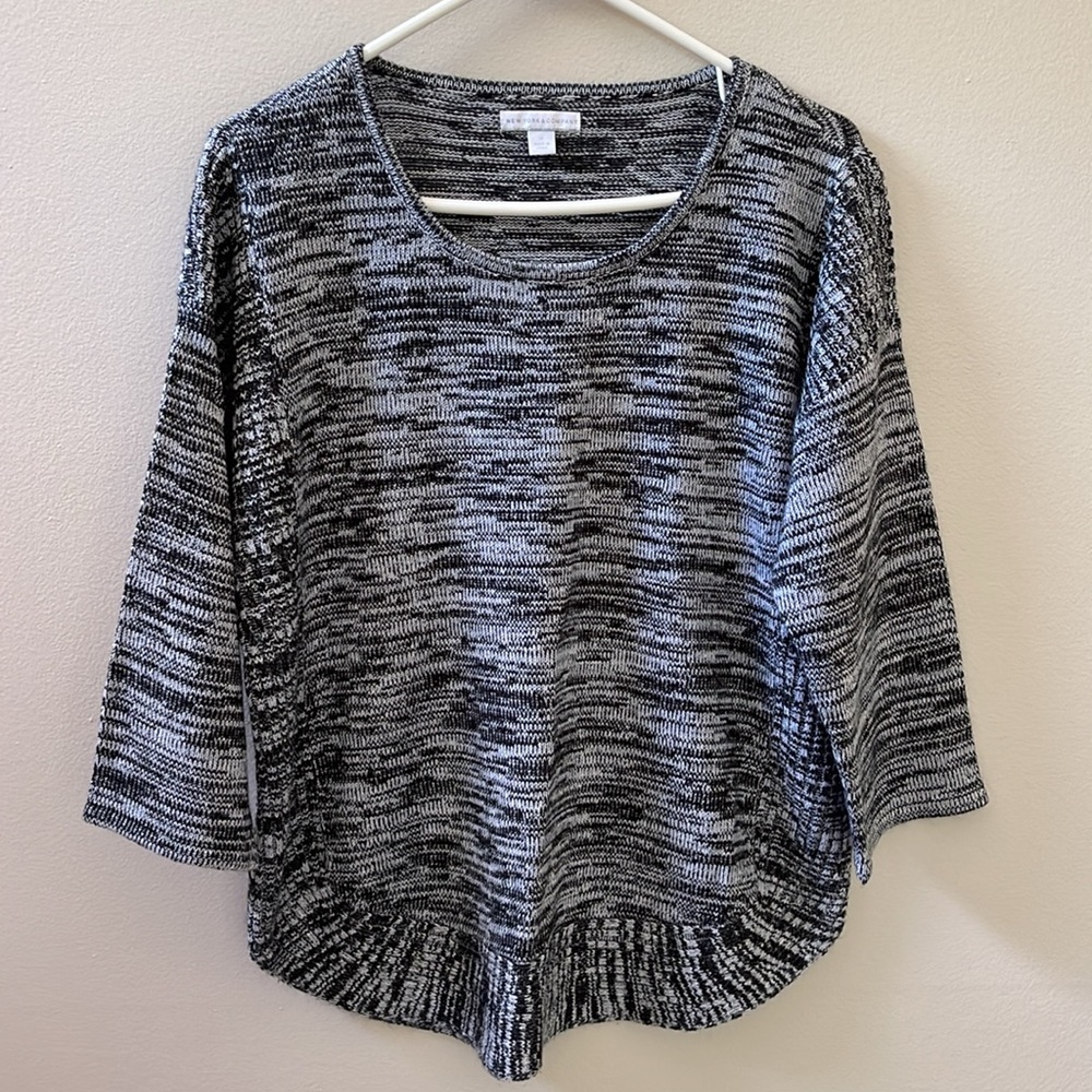 New York & Company Monochrome Knit Pullover Sweater Top Sz M